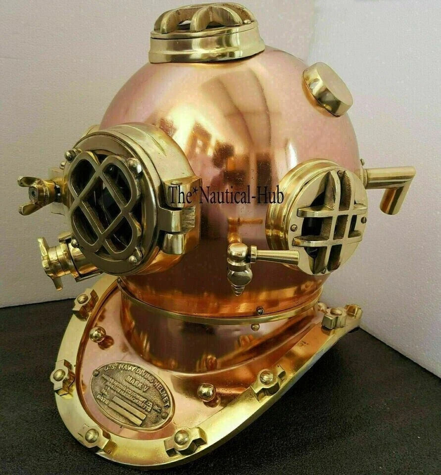 Antique 18" Diving Helmet Maritime U.S Navy Mark V Scuba Boston Divers Helmet