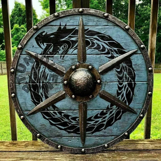 Shield Viking Wooden Medieval Round 24'' Battle Armor Heavy Norse Ready Warrior