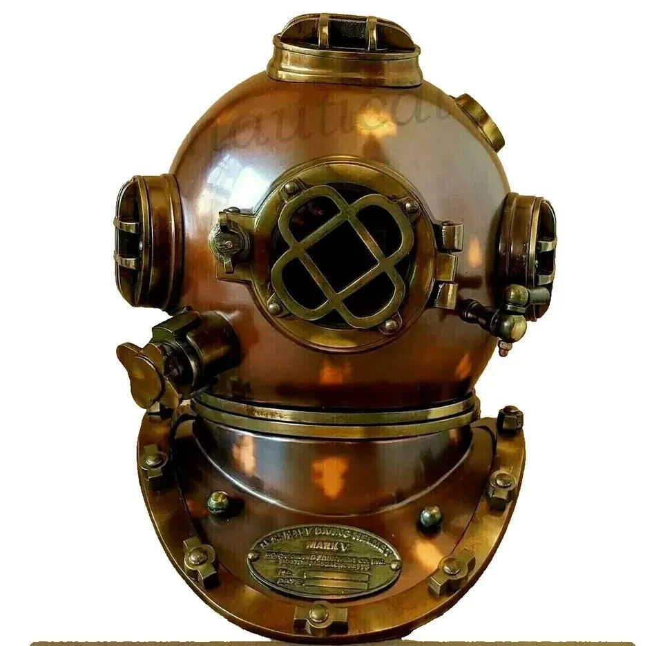 18" Diving Helmet US Navy Mark V Deep Sea Divers Antique Scuba SEA Divers Helmet