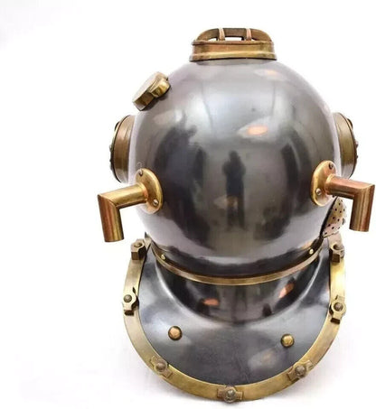 Handmade Nautical Diving Helmet Divers Royal Navy Diving Helmet Black Finish